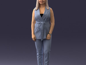 000307 Business Woman in Light Blue Suit 1112 3dp 3D Print Model