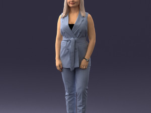 000307 Business Woman in Light Blue Suit 1112 3dp 3D Print Model