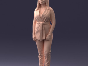 000307 Business Woman in Light Blue Suit 1112 3dp 3D Print Model