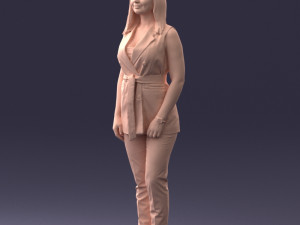000307 Business Woman in Light Blue Suit 1112 3dp 3D Print Model