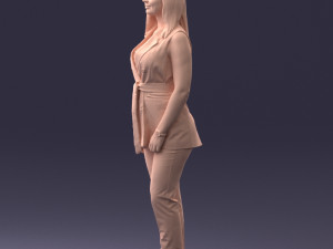 000307 Business Woman in Light Blue Suit 1112 3dp 3D Print Model