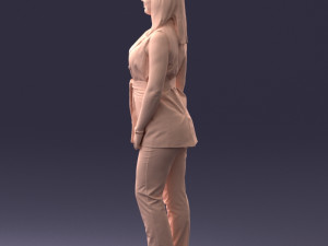 000307 Business Woman in Light Blue Suit 1112 3dp 3D Print Model