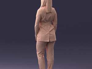 000307 Business Woman in Light Blue Suit 1112 3dp 3D Print Model