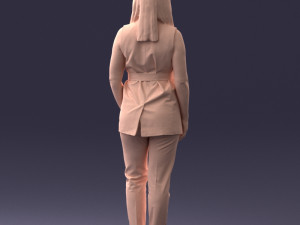 000307 Business Woman in Light Blue Suit 1112 3dp 3D Print Model
