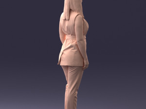 000307 Business Woman in Light Blue Suit 1112 3dp 3D Print Model