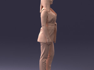 000307 Business Woman in Light Blue Suit 1112 3dp 3D Print Model