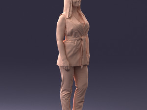 000307 Business Woman in Light Blue Suit 1112 3dp 3D Print Model