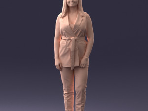 000307 Business Woman in Light Blue Suit 1112 3dp 3D Print Model