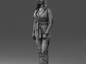 000307 Business Woman in Light Blue Suit 1112 3dp 3D Print Model