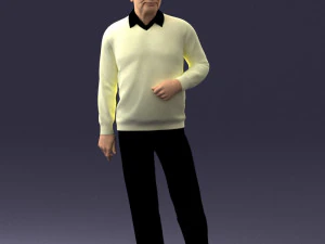 000262 Elderly Man in Casual Outfit 0424 3D Model