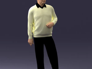 000262 Elderly Man in Casual Outfit 0424 3D Model