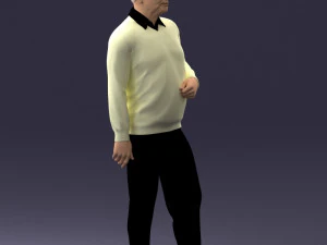 000262 Elderly Man in Casual Outfit 0424 3D Model