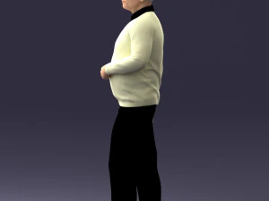 000262 Elderly Man in Casual Outfit 0424 3D Model