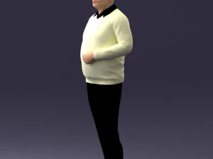 000262 Elderly Man in Casual Outfit 0424 3D Model