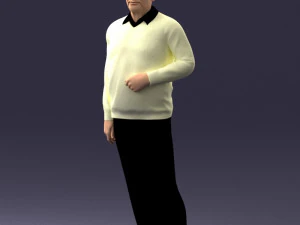 000262 Elderly Man in Casual Outfit 0424 3D Model