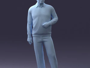 000262 Elderly Man in Casual Outfit 0424 3D Model