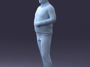 000262 Elderly Man in Casual Outfit 0424 3D Model