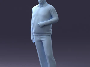 000262 Elderly Man in Casual Outfit 0424 3D Model