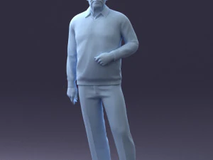 000262 Elderly Man in Casual Outfit 0424 3D Model