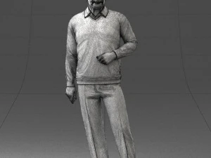 000262 Elderly Man in Casual Outfit 0424 3D Model