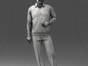 000262 Elderly Man in Casual Outfit 0424 3D Model