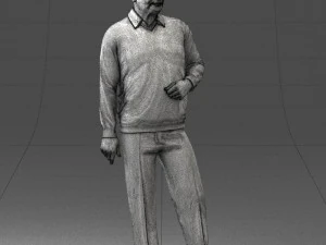 000262 Elderly Man in Casual Outfit 0424 3D Model