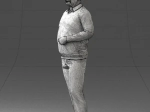 000262 Elderly Man in Casual Outfit 0424 3D Model