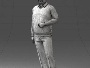 000262 Elderly Man in Casual Outfit 0424 3D Model