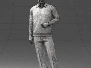 000262 Elderly Man in Casual Outfit 0424 3D Model