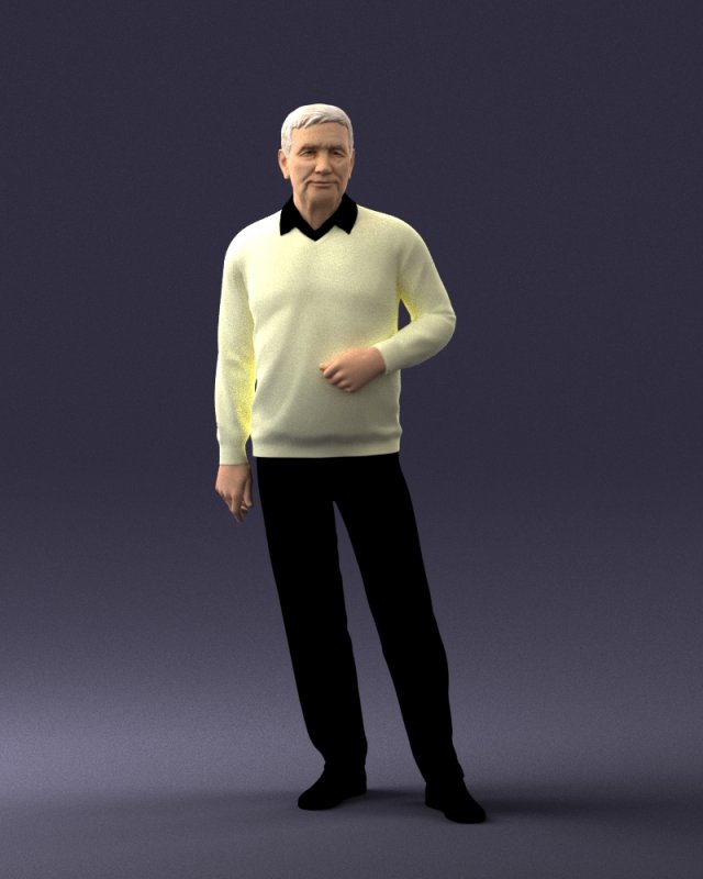 old man posed 0424 3d print ready Modèles 3D en vedette .c4d .max .obj .3ds .fbx .stl .blend 