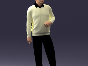 old man posed 0424 3d print ready Modèles 3D en vedette