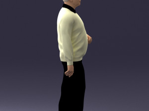old man posed 0424 3d print ready Modèles 3D en vedette