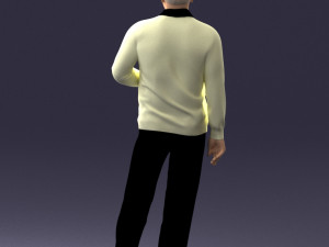 old man posed 0424 3d print ready Modèles 3D en vedette