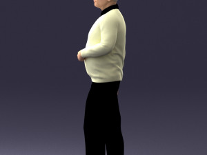 old man posed 0424 3d print ready Modèles 3D en vedette