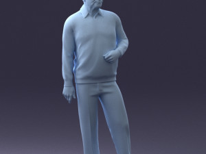 old man posed 0424 3d print ready Modèles 3D en vedette