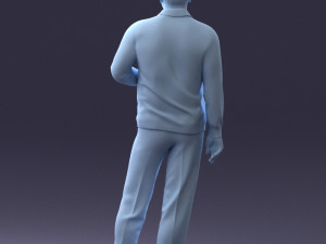old man posed 0424 3d print ready Modèles 3D en vedette