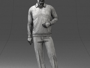 old man posed 0424 3d print ready Modèles 3D en vedette