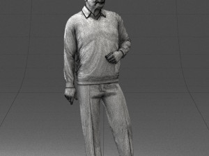 old man posed 0424 3d print ready Modèles 3D en vedette