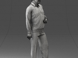 old man posed 0424 3d print ready Modèles 3D en vedette