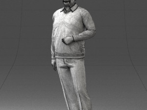old man posed 0424 3d print ready Modèles 3D en vedette