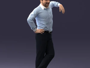 000280 Man Leaning in Casual Pose 0726 3D Model