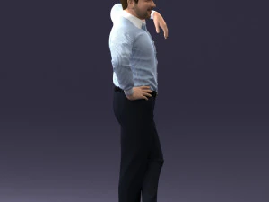 000280 Man Leaning in Casual Pose 0726 3D Model