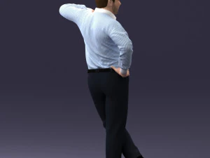 000280 Man Leaning in Casual Pose 0726 3D Model