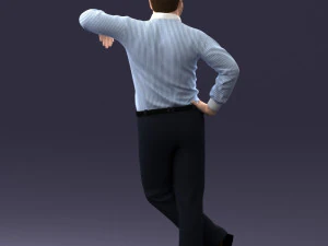 000280 Man Leaning in Casual Pose 0726 3D Model