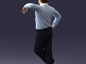 000280 Man Leaning in Casual Pose 0726 3D Model