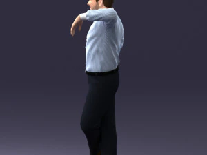 000280 Man Leaning in Casual Pose 0726 3D Model