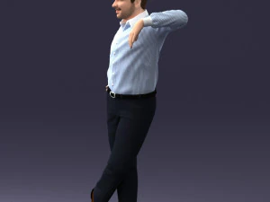 000280 Man Leaning in Casual Pose 0726 3D Model