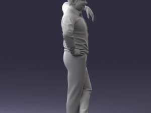 000280 Man Leaning in Casual Pose 0726 3D Model