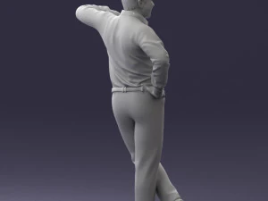 000280 Man Leaning in Casual Pose 0726 3D Model