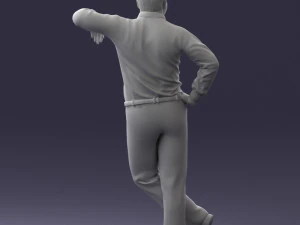 000280 Man Leaning in Casual Pose 0726 3D Model